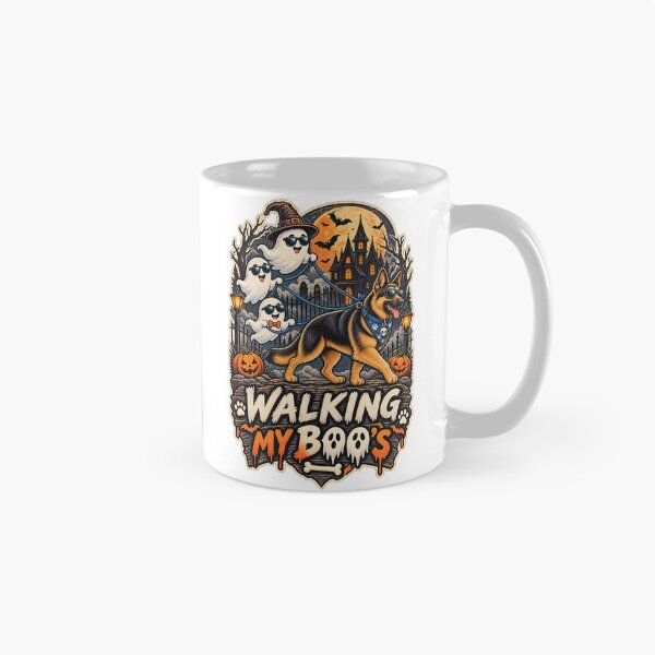 Item preview, Walking My Boo's German Shepherd Halloween Shirt Funny Ghost Dog Shirt designed and sold by KnrNazimTHRE4DS.