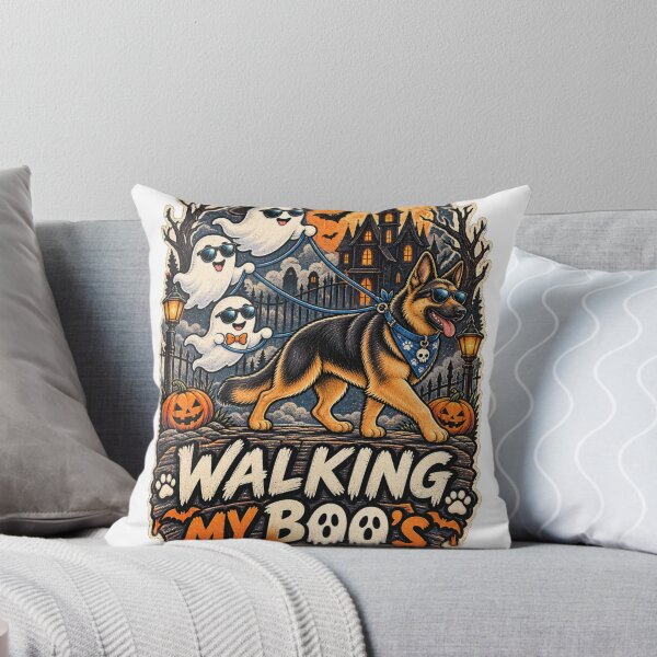 Item preview, Walking My Boo's German Shepherd Halloween Shirt Funny Ghost Dog Shirt designed and sold by KnrNazimTHRE4DS.