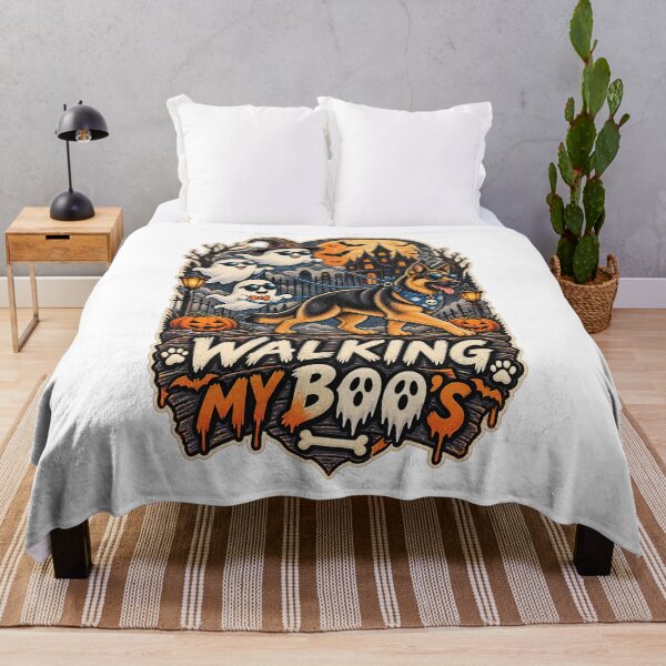 Item preview, Walking My Boo's German Shepherd Halloween Shirt Funny Ghost Dog Shirt designed and sold by KnrNazimTHRE4DS.