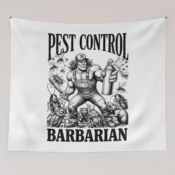 Item preview, Pest Control Barbarian Funny Rodent Insect Bug Exterminator designed and sold by GrandeDuc.