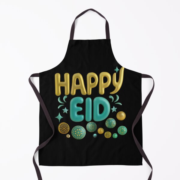 Item preview, "Happy Eid" 3D Gold & Teal Contemporary Celebration designed and sold by D-Islamic.