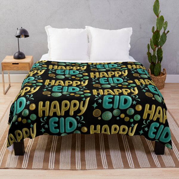 Item preview, "Happy Eid" 3D Gold & Teal Contemporary Celebration designed and sold by D-Islamic.