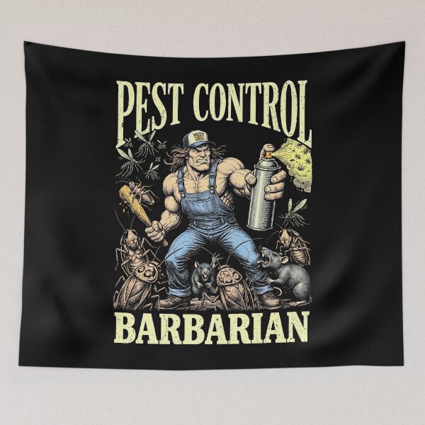 Item preview, Pest Control Barbarian Funny Rodent Insect Bug Exterminator designed and sold by GrandeDuc.