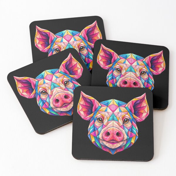 Item preview, Colorful Geometric Pig Portrait: Vibrant Low Poly Animal Art for Nature and Farm Lovers designed and sold by Geometric Art..