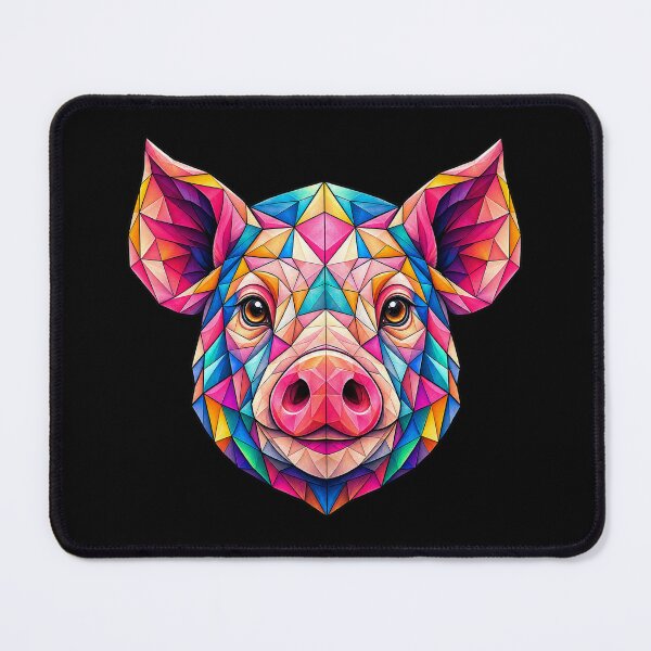 Item preview, Colorful Geometric Pig Portrait: Vibrant Low Poly Animal Art for Nature and Farm Lovers designed and sold by Geometric Art..
