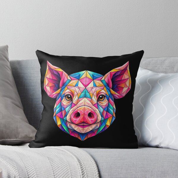 Item preview, Colorful Geometric Pig Portrait: Vibrant Low Poly Animal Art for Nature and Farm Lovers designed and sold by Geometric Art..