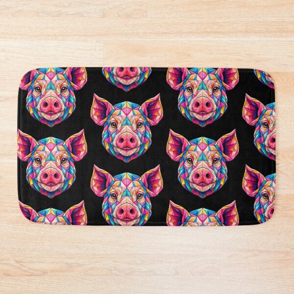 Item preview, Colorful Geometric Pig Portrait: Vibrant Low Poly Animal Art for Nature and Farm Lovers designed and sold by Geometric Art..