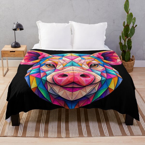 Item preview, Colorful Geometric Pig Portrait: Vibrant Low Poly Animal Art for Nature and Farm Lovers designed and sold by Geometric Art..