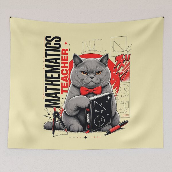 Item preview, Copy of Mathematics Teacher British Shorthair Cat Geometry Calculus Manga Graphic T-Shirt | Funny Math Professor Cat STEM Teacher Gift designed and sold by illeN-Art-World.