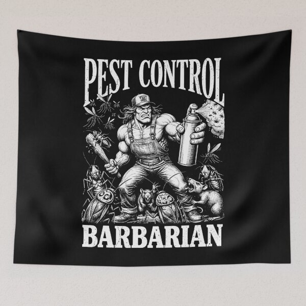 Item preview, Pest Control Barbarian Funny Rodent Insect Bug Exterminator designed and sold by GrandeDuc.