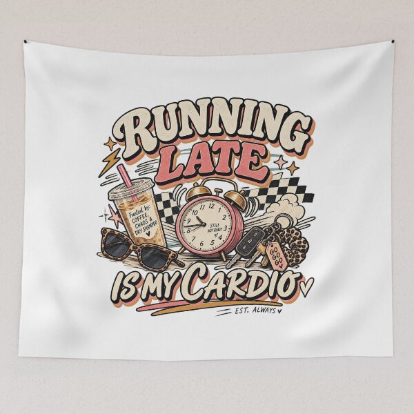 Item preview, Running Late Is My Cardio – Funny Coffee Lover, Busy Mom & Chaotic Morning Design designed and sold by InkBarn.
