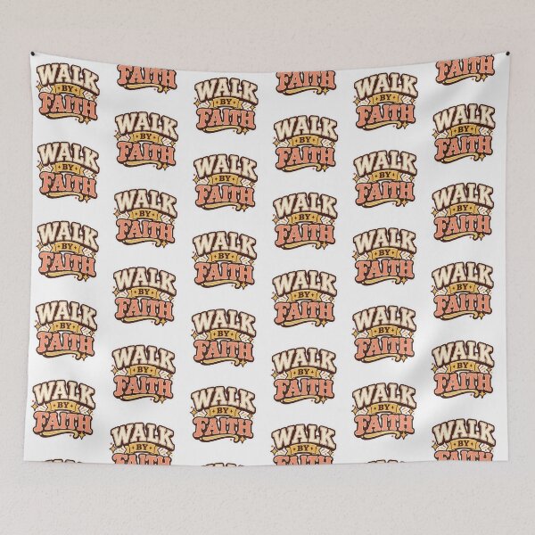 Item preview, Walk By Faith – Retro Collegiate Christian Design | Vintage Faith Sticker designed and sold by Grace & Glory Co.