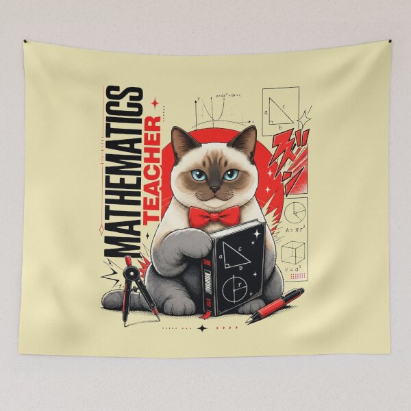 Item preview, Copy of Copy of Mathematics Teacher Siamese Cat Geometry Calculus Manga Graphic T-Shirt | Funny Math Professor Cat STEM Teacher Gift designed and sold by illeN-Art-World.