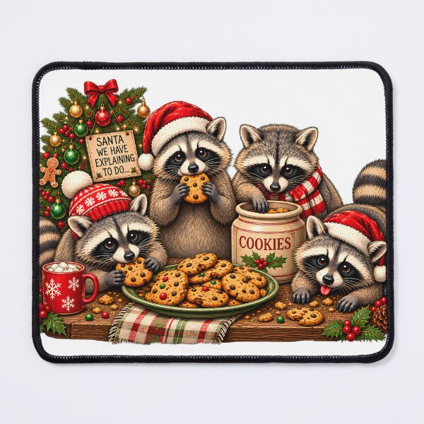 Item preview, Santa We Have Explaining To Do Funny Christmas Raccoon T-Shirt designed and sold by ARTwy.