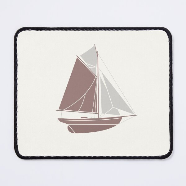 Item preview, Minimalist Sailboat Vintage Boat Neutral Coastal Illustration designed and sold by KiwiRider.