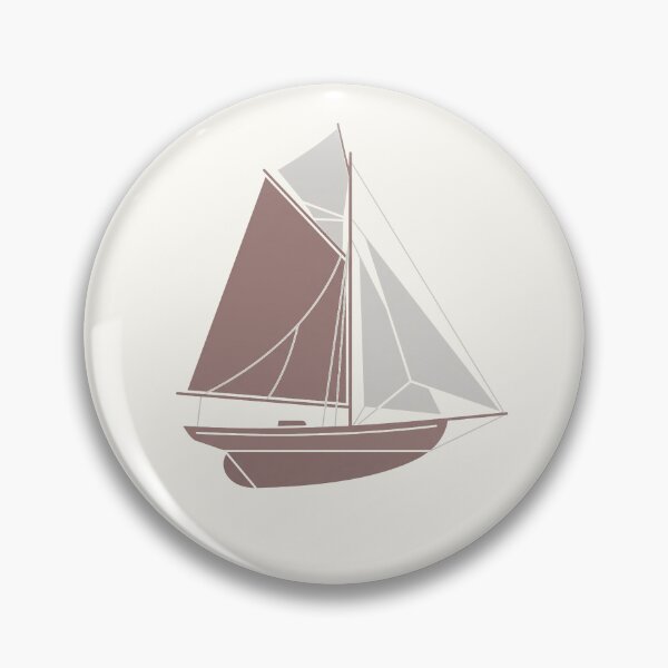 Item preview, Minimalist Sailboat Vintage Boat Neutral Coastal Illustration designed and sold by KiwiRider.