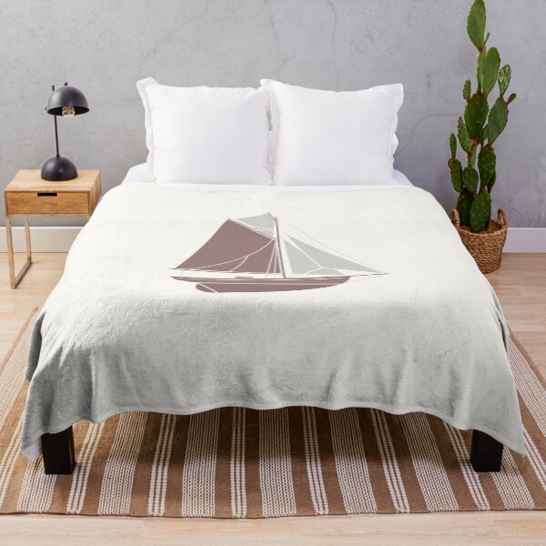 Item preview, Minimalist Sailboat Vintage Boat Neutral Coastal Illustration designed and sold by KiwiRider.