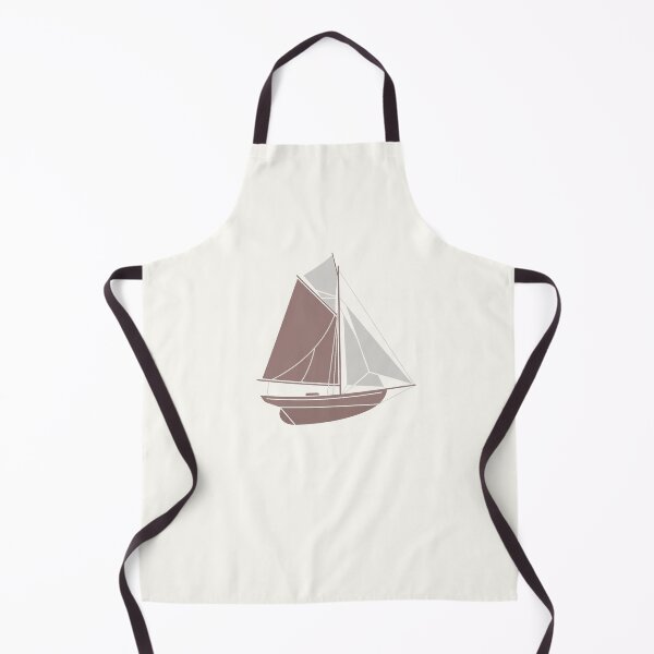 Item preview, Minimalist Sailboat Vintage Boat Neutral Coastal Illustration designed and sold by KiwiRider.