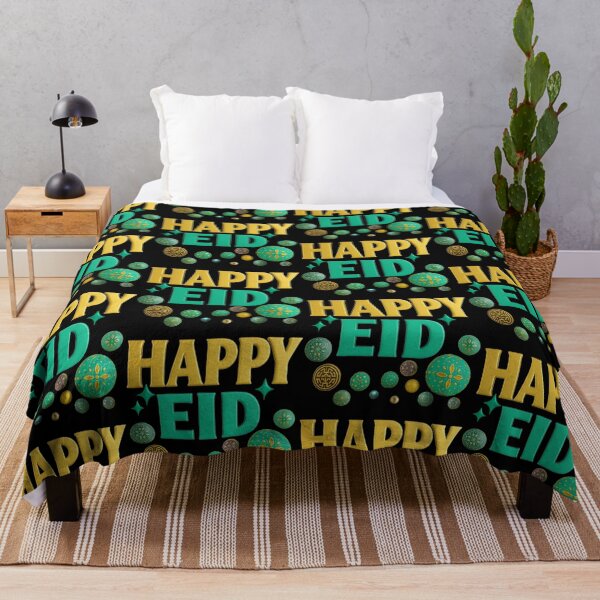 Item preview, "Happy Eid" 3D Gold & Teal Contemporary Celebration (V.2) designed and sold by D-Islamic.