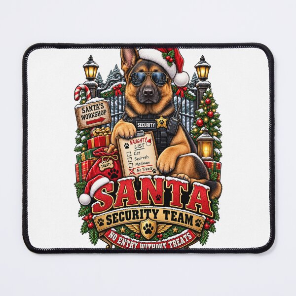 Item preview, Santa Security Team No Entry Without Treats German Shepherd Christmas Shirt designed and sold by KnrNazimTHRE4DS.