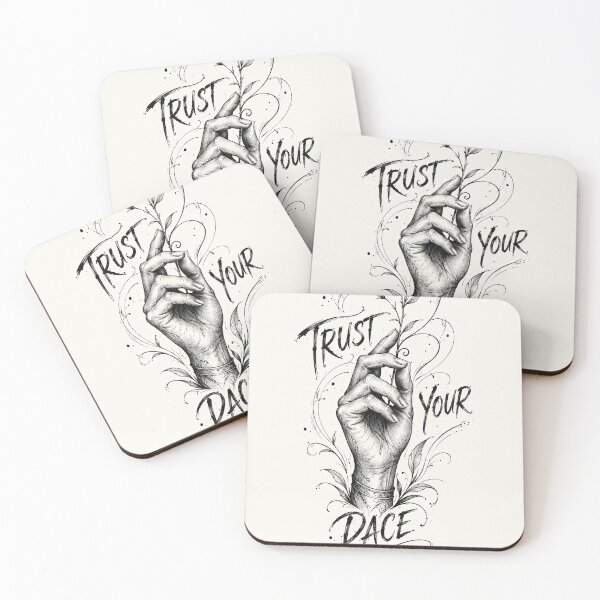 Item preview, Trust Your Pace Hand Drawn Line Art Poster | Minimalist Botanical Quote Print designed and sold by SoftSpaceDesign.