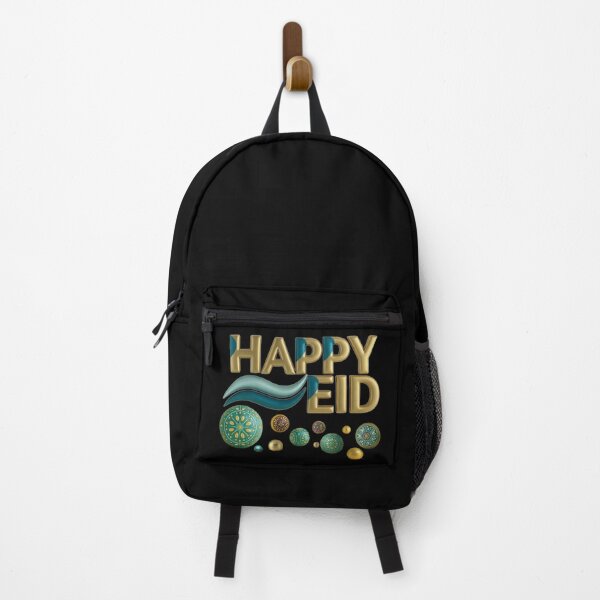 Item preview, "Happy Eid" 3D Gold & Teal Contemporary Celebration Art designed and sold by D-Islamic.