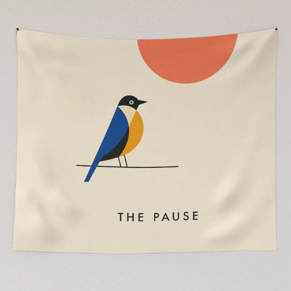 Item preview, The Pause – Mid-Century Modern Bird Art designed and sold by Filora Atelier | Bird Art.