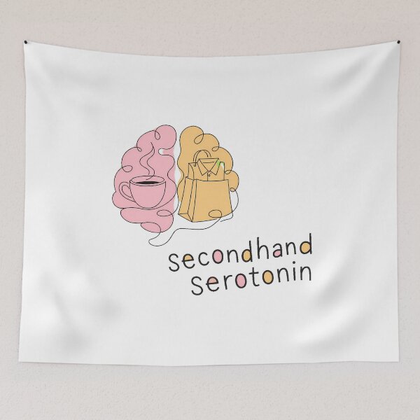 Item preview, Secondhand Serotonin Thrift Lover Pastel Brain Coffee designed and sold by chattsuede.