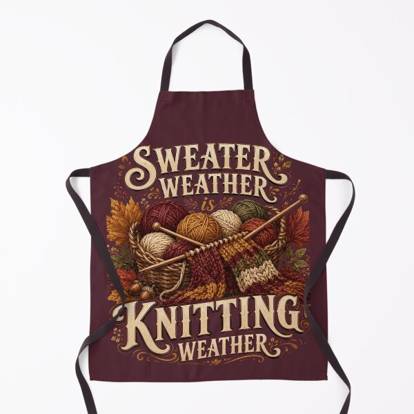Item preview, Sweater Weather Is Knitting Weather – Cozy Fall Knitter Design designed and sold by astersgraphics.