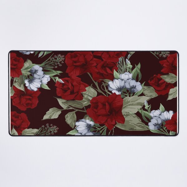 Item preview, Vintage Red Roses and White Flowers Floral Pattern designed and sold by Johnnies.