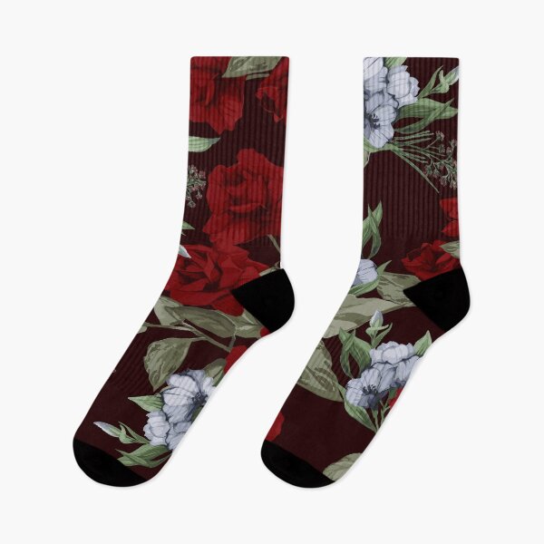 Item preview, Vintage Red Roses and White Flowers Floral Pattern designed and sold by Johnnies.