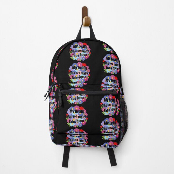Item preview, My brain has too many tabs open - Colourful floral quote designed and sold by Shimmersnap.