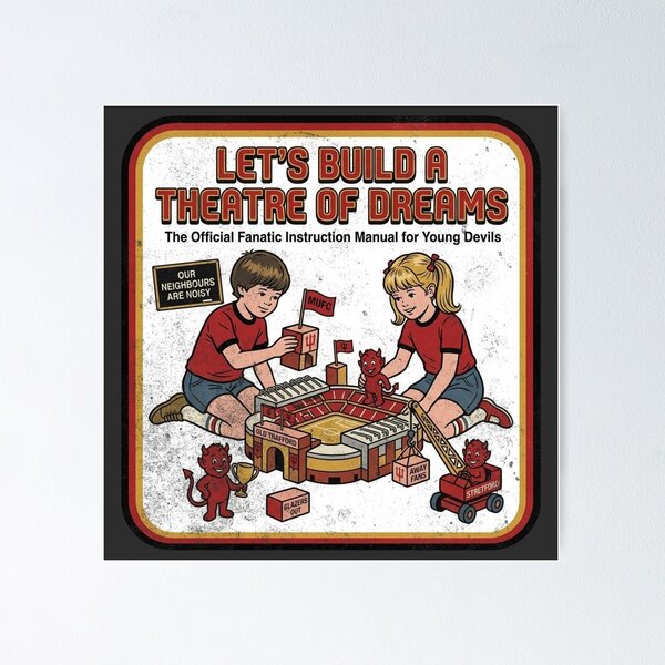Item preview, Let's build a Theatre of Dreams Vintage Retro Soccer Football designed and sold by Red-since-1892.