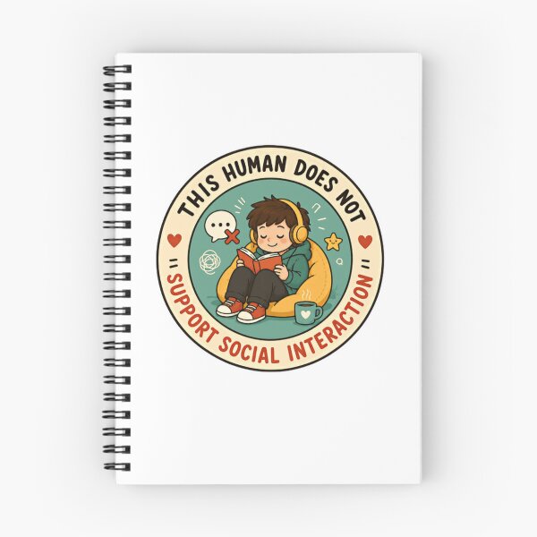 Item preview, This Human Does Not Support Social Interaction Introvert Reader Solitude designed and sold by RetroMini2026.