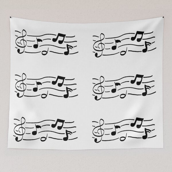 Item preview, Hand Drawn Musical Notes Clef Staff Graphic designed and sold by AyaanArtStudio.