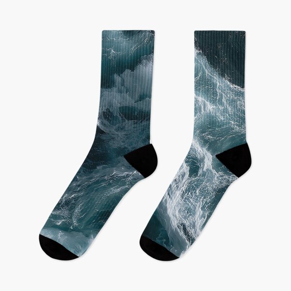 Item preview, Dark Blue Ocean Water Whitewater Spray Across a Rough Sea Swell designed and sold by Yoruhara.