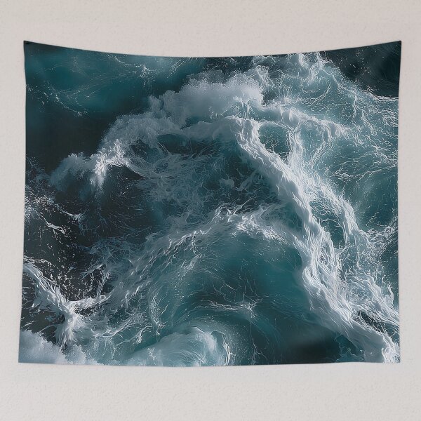 Item preview, Dark Blue Ocean Water Whitewater Spray Across a Rough Sea Swell designed and sold by Yoruhara.