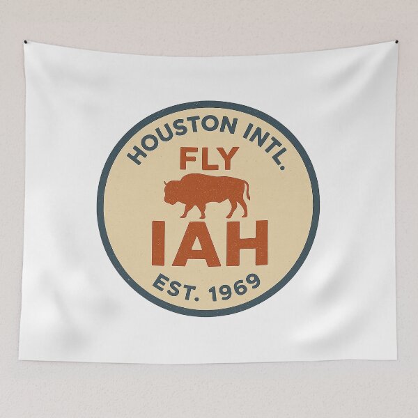 Item preview, Fly IAH Houston International Airport Vintage Buffalo Badge designed and sold by CityMerch4.