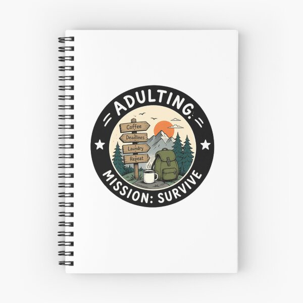 Item preview, Adulting: Mission: Survive Adult Life Daily Responsibilities Humor designed and sold by RetroMini2026.