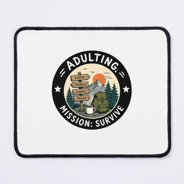 Item preview, Adulting: Mission: Survive Adult Life Daily Responsibilities Humor designed and sold by RetroMini2026.