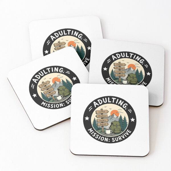 Item preview, Adulting: Mission: Survive Adult Life Daily Responsibilities Humor designed and sold by RetroMini2026.