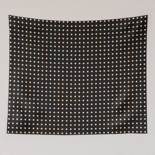 Item preview, Peach Apricot Polka Dots on a Black Background designed and sold by homemadecreate.