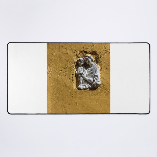 Item preview, Madonna And Child Bas-Relief Statue On Yellow Wall Symbol Of Faith And Devotion designed and sold by Nmallia.