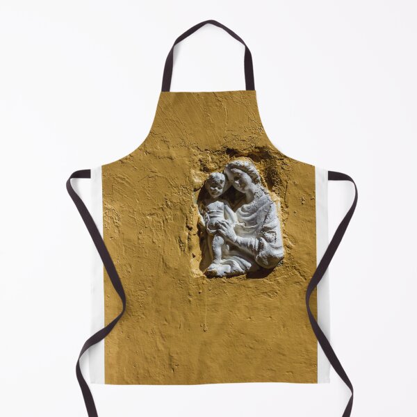 Item preview, Madonna And Child Bas-Relief Statue On Yellow Wall Symbol Of Faith And Devotion designed and sold by Nmallia.