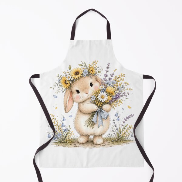 Item preview, Cute Bunny with Flower Bouquet designed and sold by PetalGarden.