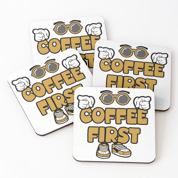 Item preview, COFFEE FIRST - DRINK Words Character Bold Retro designed and sold by NFTWords.