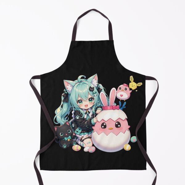 Item preview, Aqua Girl Mint Easter Egg – Anime Girl with Bunny Spring Design designed and sold by Revyra Design .