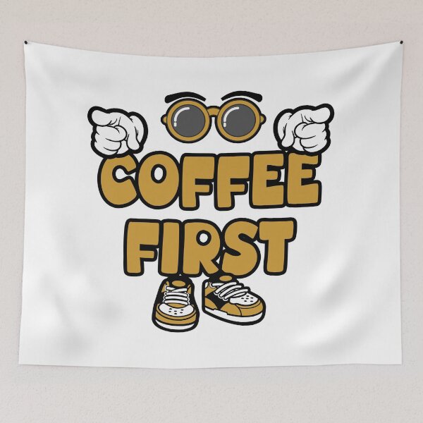 Item preview, COFFEE FIRST - DRINK Words Character Bold Retro designed and sold by NFTWords.
