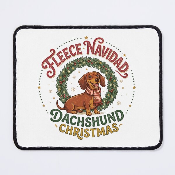 Item preview, Fleece Navidad Dachshund Christmas Funny Wiener Dog Scarf Wreath Doxie Mom designed and sold by raedattia.