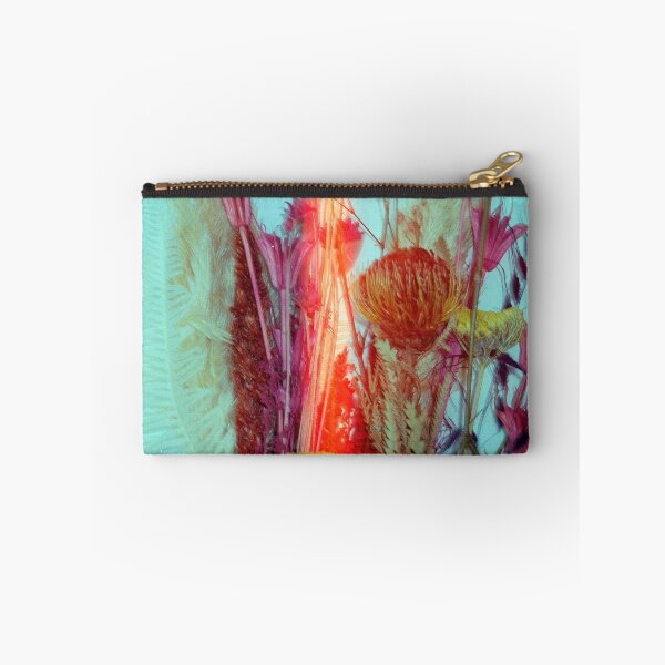 Item preview, Dried Flowers Vibrant Botanical Print – Turquoise & Coral Floral Photography designed and sold by BuckaBaby.